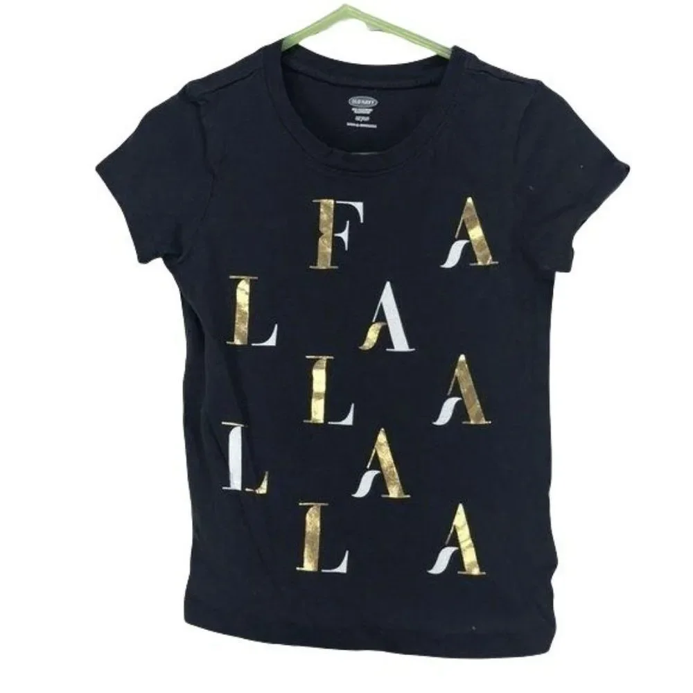 Old Navy Falala Chirstmas Girls 4T Black shirt